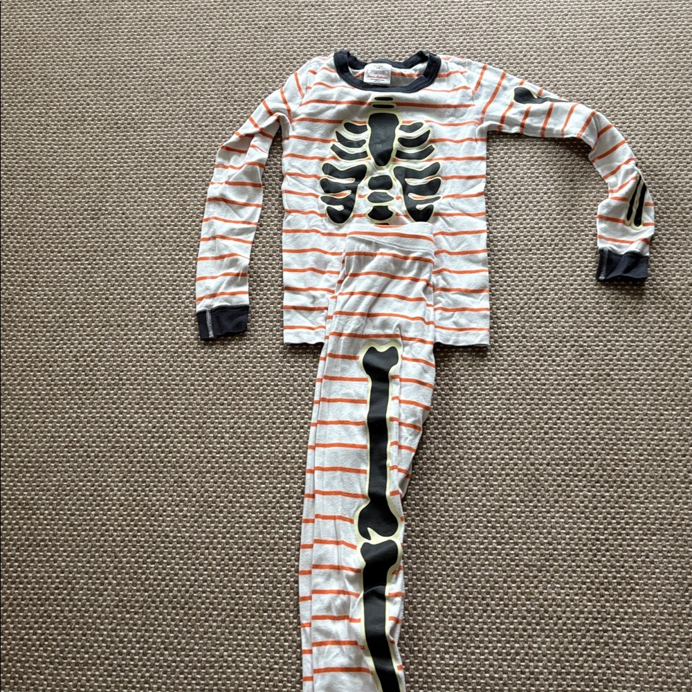 Hanna Andersson Black and Orange Striped Pajama Top